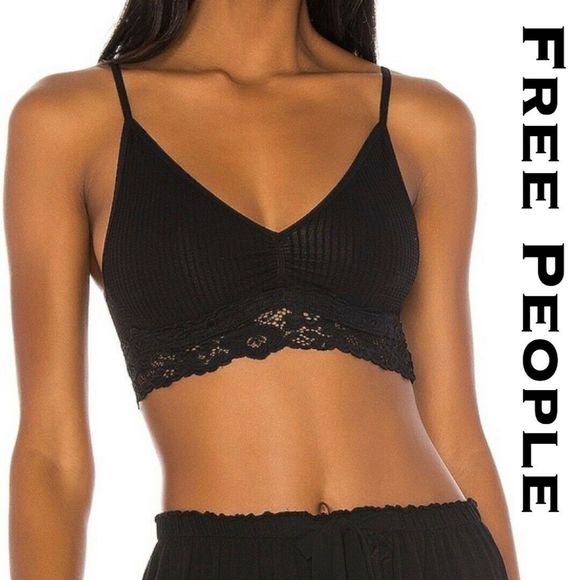 Free People Other - Free People Black Stevie Lace Stretch Bralette M/L